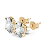 עגילי סטאד אובליים קלאסיים בעיצוב עדין במשקל כולל של 0.50–1.50 קראט