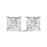 עגילי סטאד יהלומי פרינסס קלאסיים בעיצוב עדין במשקל כולל של 0.50–1.50 קראט