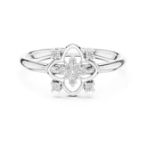 0.11 טבעת מרהיבה עם יהלומים עגולים טבעי סה״כ קראט