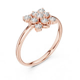 0.20 טבעת פרחונית יוקרתית עם יהלומים עגולים טבעי סה״כ קראט