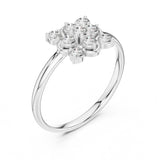 0.20 טבעת פרחונית יוקרתית עם יהלומים עגולים טבעי סה״כ קראט