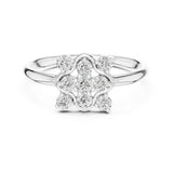 0.20 טבעת פרחונית יוקרתית עם יהלומים עגולים טבעי סה״כ קראט