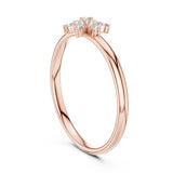 0.07 טבעת פרח עדינה עם יהלומים עגולים טבעי סה״כ קראט