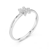 0.07 טבעת פרח עדינה עם יהלומים עגולים טבעי סה״כ קראט