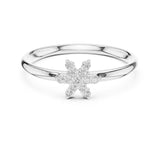 0.07 טבעת פרח עדינה עם יהלומים עגולים טבעי סה״כ קראט