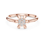 0.06 טבעת פרחונית יוקרתית עם יהלומים עגולים טבעי סה״כ קראט