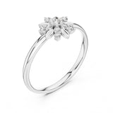 0.09 טבעת פרחונית יוקרתית עם יהלומים עגולים טבעי סה״כ קראט