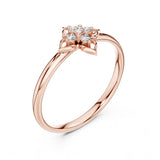 0.05 טבעת יוקרתית בעיצוב עדין עם יהלומים עגולים טבעי סה״כ קראט