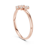 0.07 טבעת בסגנון פרח עם יהלומים עגולים טבעי סה״כ קראט