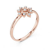 0.07 טבעת בסגנון פרח עם יהלומים עגולים טבעי סה״כ קראט