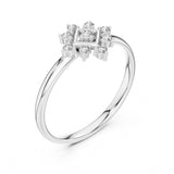 0.07 טבעת בסגנון פרח עם יהלומים עגולים טבעי סה״כ קראט