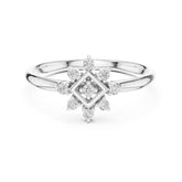 0.07 טבעת בסגנון פרח עם יהלומים עגולים טבעי סה״כ קראט