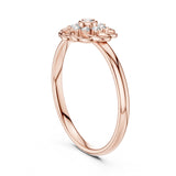 0.06 טבעת ייחודית עם עיצוב תחרה עם יהלומים עגולים טבעי סה״כ קראט