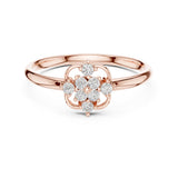 0.10 טבעת בעיצוב גיאומטרי אלגנטי עם יהלומים עגולים טבעי סה״כ קראט