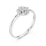 0.10 טבעת בעיצוב גיאומטרי אלגנטי עם יהלומים עגולים טבעי סה״כ קראט