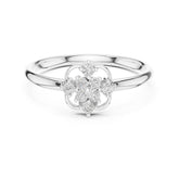 0.10 טבעת בעיצוב גיאומטרי אלגנטי עם יהלומים עגולים טבעי סה״כ קראט