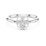 0.10 טבעת בעיצוב גיאומטרי אלגנטי עם יהלומים עגולים טבעי סה״כ קראט