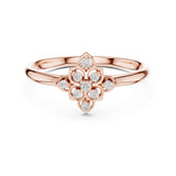 0.05 טבעת ייחודית בעיצוב אמנותי עם יהלומים עגולים טבעי סה״כ קראט