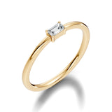 טבעת יהלומים ייחודית בחיתוך יהלום אמרלד 0.10 קראט