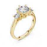 (1.80ct) טבעת שלישיית יהלומים עגולים בזהב 14 קראט