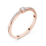 טבעת עם יהלום עגול טבעי סה״כ קראט יהלומים 0.15