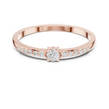 טבעת עם יהלום עגול טבעי סה״כ קראט יהלומים 0.15