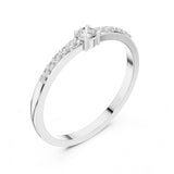 טבעת עם יהלום עגול טבעי סה״כ קראט יהלומים 0.15