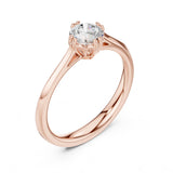 טבעת סוליטר עם יהלום עגול 0.50 קראט