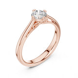 טבעת סוליטר עם יהלום עגול מיהלומי מעבדה מ (1.00-0.50) קראט