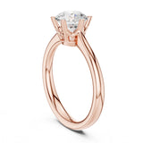 טבעת סוליטר מיהלומי מעבדה עגול בשיבוץ קלאסי מ (1.00-0.60) קראט