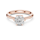 טבעת סוליטר מיהלומי מעבדה עגול בשיבוץ קלאסי מ (1.00-0.60) קראט