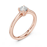טבעת סוליטר עם יהלום עגול מיהלומי מעבדה מ (1.00-0.50) קראט