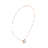 שרשרת יהלום סוליטר עם יהלום בחיתוך אשר 2.50 קראט כולל שרשרת זהב