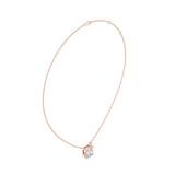 שרשרת יהלום סוליטר עם יהלום בחיתוך קושן 2.50 קראט כולל שרשרת זהב