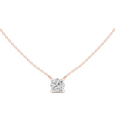 שרשרת יהלום סוליטר עם יהלום בחיתוך קושן 2.50 קראט כולל שרשרת זהב