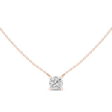 שרשרת יהלום סוליטר עם יהלום בחיתוך קושן 2.50 קראט כולל שרשרת זהב