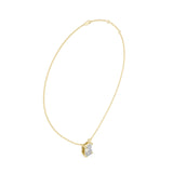 שרשרת יהלום סוליטר עם יהלום בחיתוך אמרלד 2.50 קראט כולל שרשרת זהב