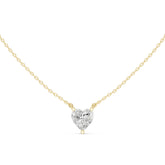 שרשרת יהלום סוליטר עם יהלום בחיתוך לב 2.50 קראט כולל שרשרת זהב