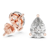 עגילי סטאד אלגנטיים עם יהלומי מעבדה בעיצוב טיפה במשקל כולל 3.50 קראט