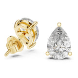 עגילי סטאד אלגנטיים עם יהלומי מעבדה בעיצוב טיפה במשקל כולל 3.50 קראט