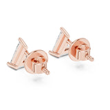 עגילי סטאד אלגנטיים עם יהלומי מעבדה בעיצוב טריליון במשקל כולל 1.20 קראט