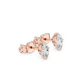 עגילי סטאד אלגנטיים עם יהלומים בעיצוב אובל במשקל כולל 0.50 קראט