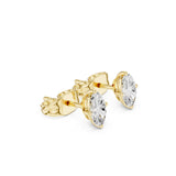 עגילי סטאד אלגנטיים עם יהלומים בעיצוב אובל במשקל כולל 0.50 קראט