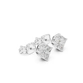 עגילי סטאד אלגנטיים עם יהלומי מעבדה בעיצוב פרינסס במשקל כולל מ- 1.00-0.50 קראט