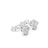 עגילי סטאד אלגנטיים עם יהלומים טבעיים בעיצוב פרינסס במשקל כולל מ- 1.00-0.50 קראט