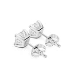 עגילי סטאד אלגנטיים עם יהלומי מעבדה בעיצוב פרינסס במשקל כולל מ- 1.00-0.50 קראט