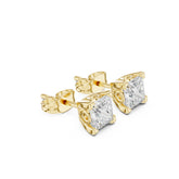 עגילי סטאד אלגנטיים עם יהלומי מעבדה בעיצוב פרינסס במשקל כולל מ- 1.00-0.50 קראט