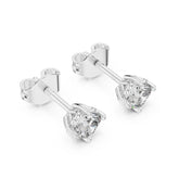 (GER-0355-357) עגילי סטאד בעיצוב קלאסי עם יהלומים טבעיים בחיתוך קושן