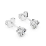 (GER-0355-357) עגילי סטאד בעיצוב קלאסי עם יהלומים טבעיים בחיתוך קושן