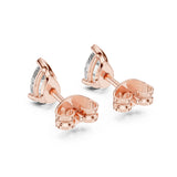 (GER-0359-361) עגילי סטאד בעיצוב קלאסי עם יהלומים טבעיים בחיתוך טיפה